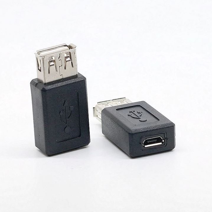 Micro-USB (female) USB A (male) adapter verloopstekker -