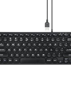 Perixx Periboard 432 Compact bedraad toetsenbord met grote letters -  Concave Scissor toetsen - Zachte klik - QWERTY/US - 70% toetsenbord -  Anti-RSImuis.nl